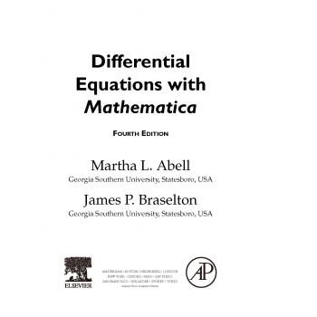 Differential Equations with Mathematica  Martha L(Fourth Edition)