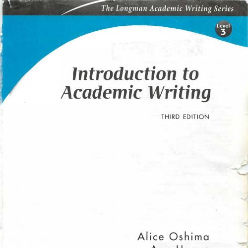 Introduction to Academic Writing,3rd Edition by Alice Oshima, Ann Hogue