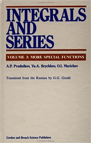 Integrals and Series Volume 3 More special functions