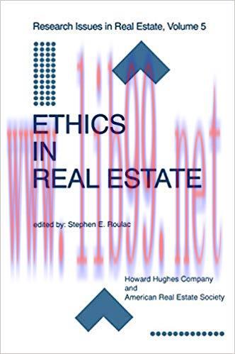 (PDF)Ethics in Real Estate (Research Issues in Real Estate Book 5) 1999 Edition