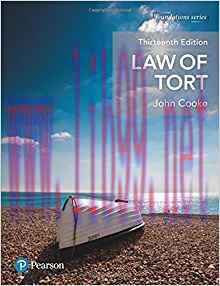 [PDF]Law of Tort 13th Edition [John Cooke]
