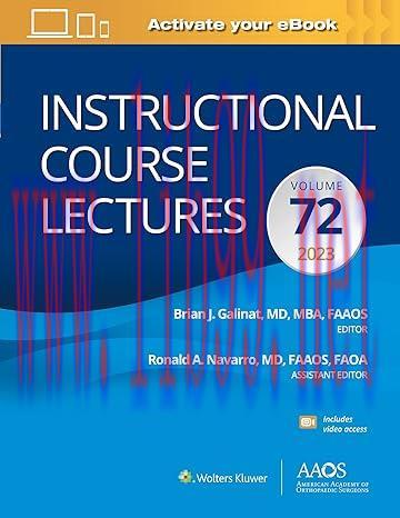 [PDF]Instructional Course Lectures, Volume 72, 2023